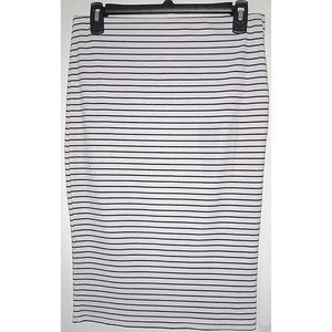 Super Soft White Striped Bodycon Skirt